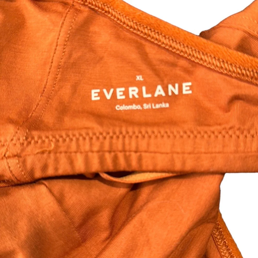 Everlane The Cotton Bralette cognac orange brown lounge comfort light support XL